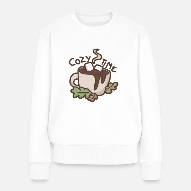 Cozy Time - Frauen Premium Bio Pullover - Weiß