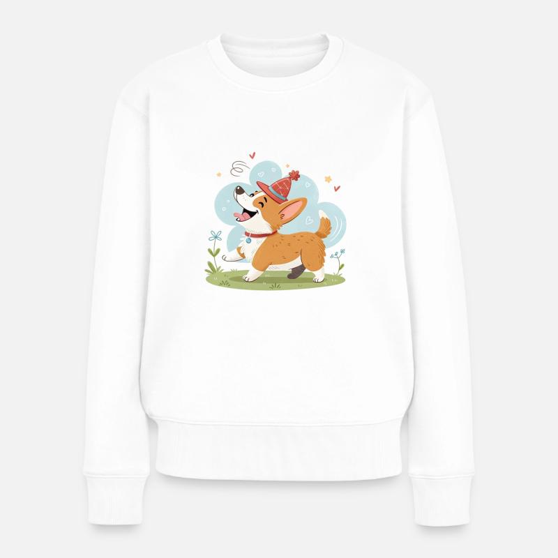 Cute dog - Frauen Premium Bio Pullover - Weiß