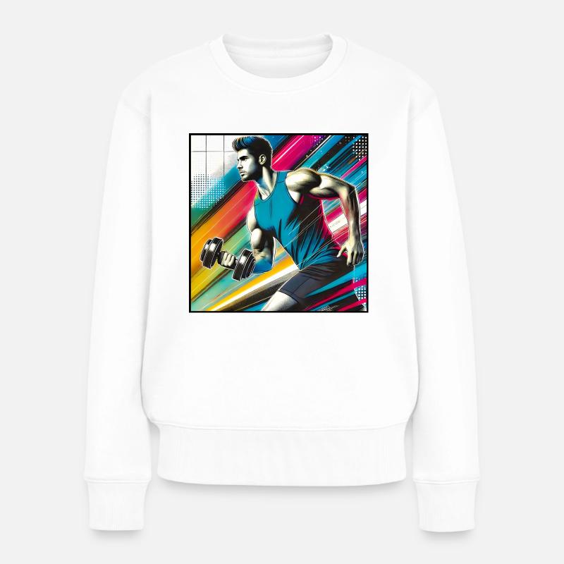 Sportlicher Mann - Frauen Premium Bio Pullover - Weiß