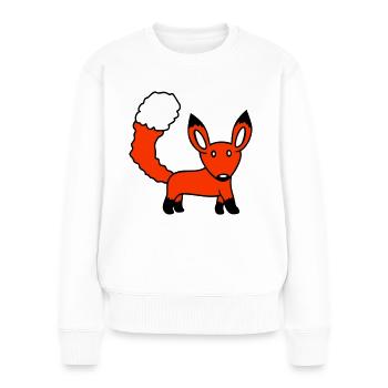Renard Renard roux Animal sauvage Intelligent Habitants de la forêt - Pull Premium bio Femme - blanc - Devant - Julia (174cm)