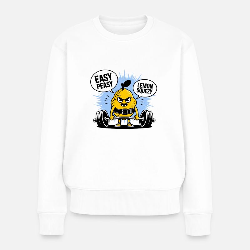 Easy Peasy Lemon Squeezy - Lustiges Lemon Gym Workout - Frauen Premium Bio Pullover - Weiß