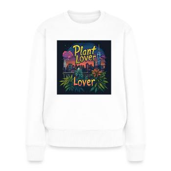Canabis lover NewYork - Frauen Premium Bio Pullover - Weiß - Vorne - Julia (174cm)