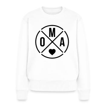 Oma mit Herz Omi Großmutter - Frauen Premium Bio Pullover - Weiß - Vorne - Julia (174cm)