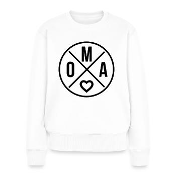 Oma mit Herz Omi Großmutter - Frauen Premium Bio Pullover - Weiß - Vorne - Julia (174cm)