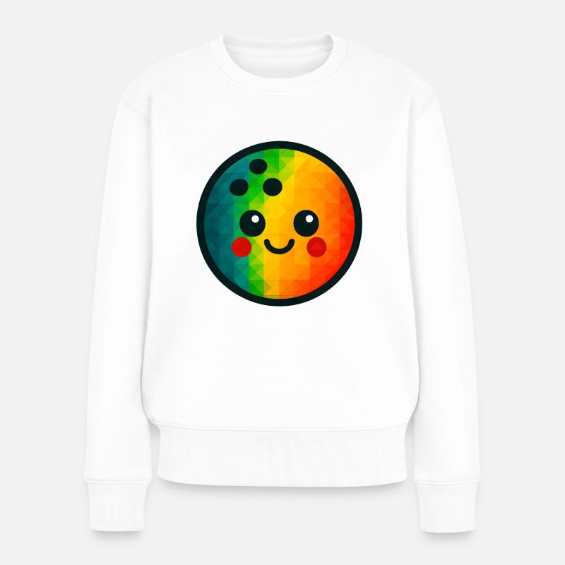 WPAP Polygon Kawaii Stil Spielzeug Kegelkugel - Frauen Premium Bio Pullover - Weiß
