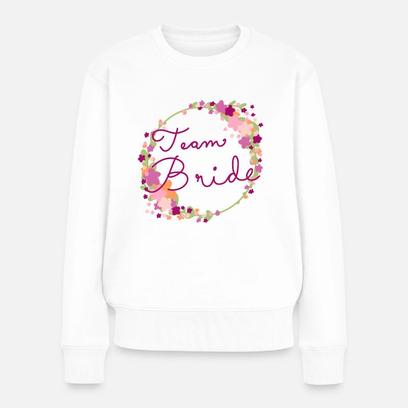 Team Bride /Team Braut - Frauen Premium Bio Pullover - Weiß