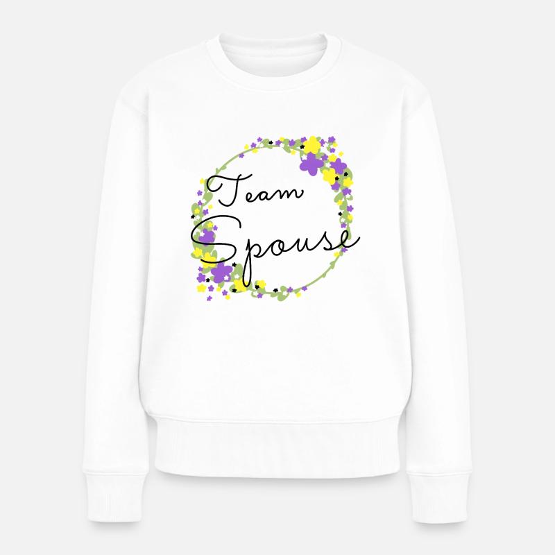 Team Spouse non binary/Team Verlobte:r nicht binär - Frauen Premium Bio Pullover - Weiß
