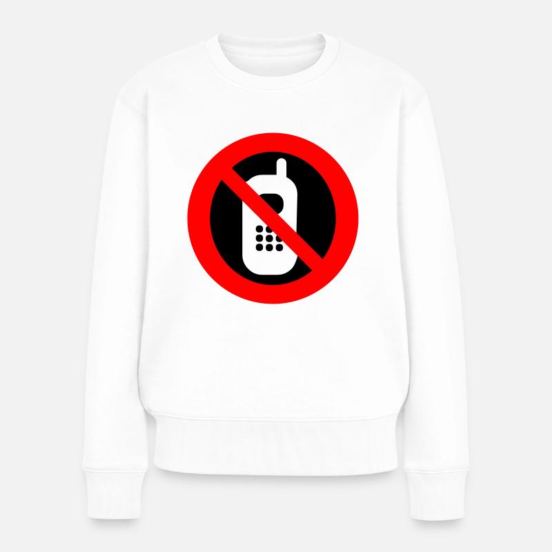 No handy - Frauen Premium Bio Pullover - Weiß