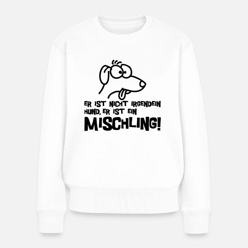 Mischling - Frauen Premium Bio Pullover - Weiß