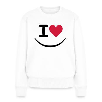 I love - Pull Premium bio Femme - blanc - Devant - Julia (174cm)