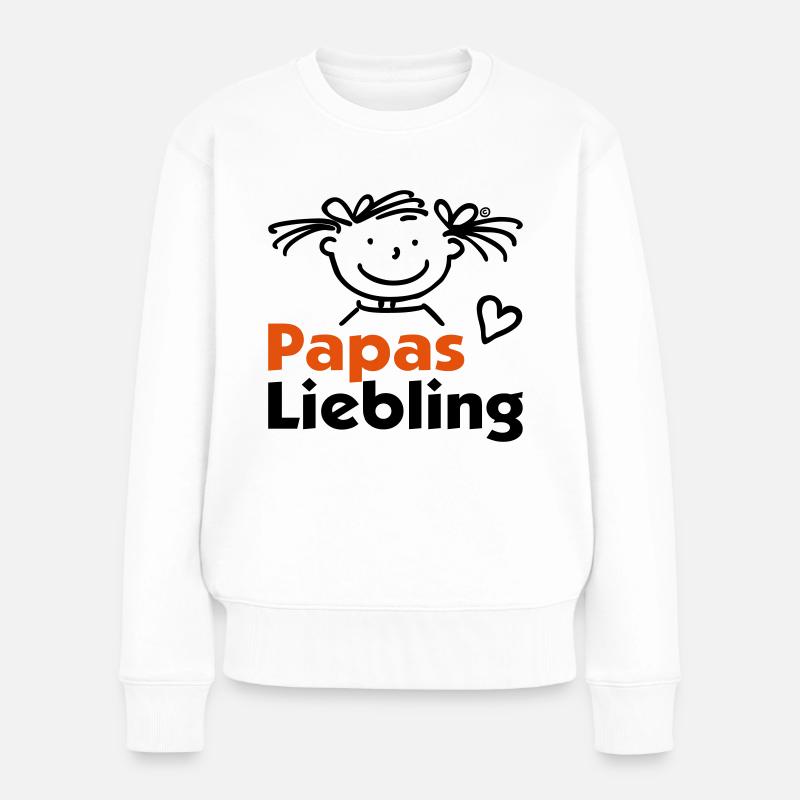 Papas Liebling mit Herz - Frauen Premium Bio Pullover - Weiß