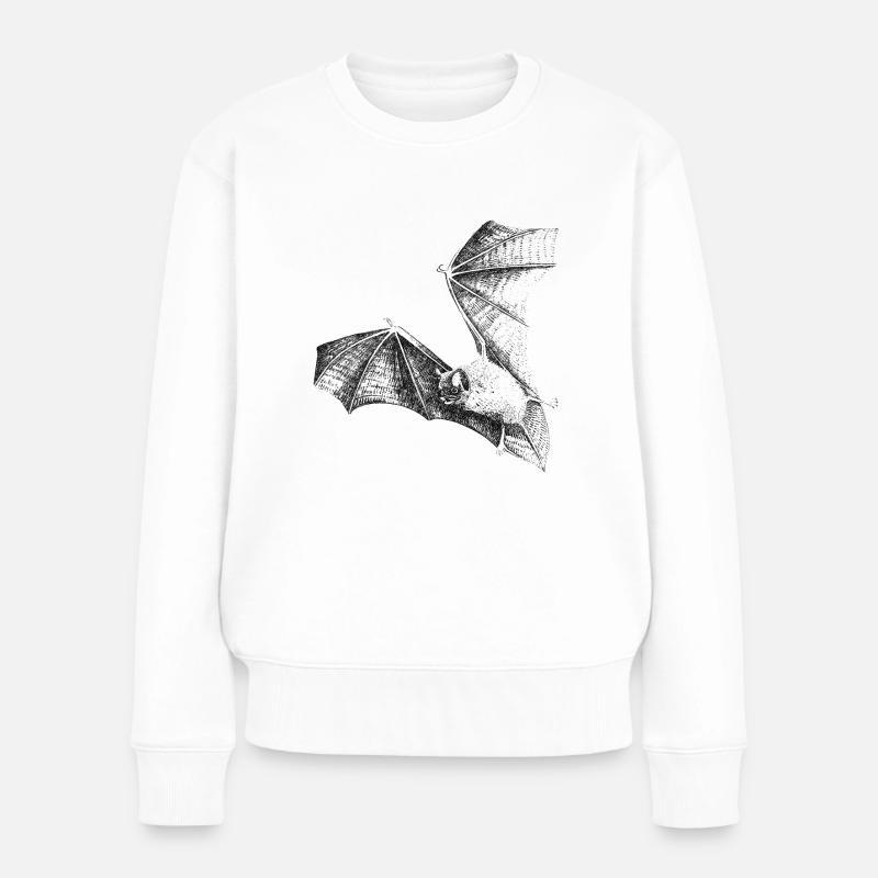 fledermaus - Frauen Premium Bio Pullover - Weiß
