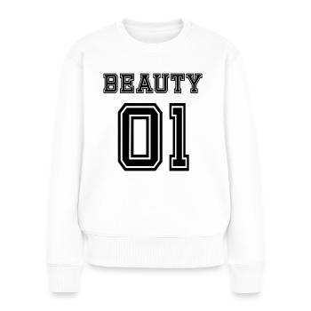 Beauty - Frauen Premium Bio Pullover - Weiß - Vorne - Julia (174cm)