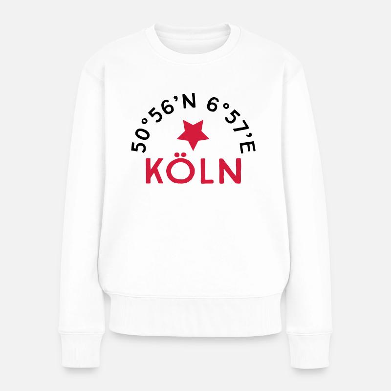 Köln - Frauen Premium Bio Pullover - Weiß