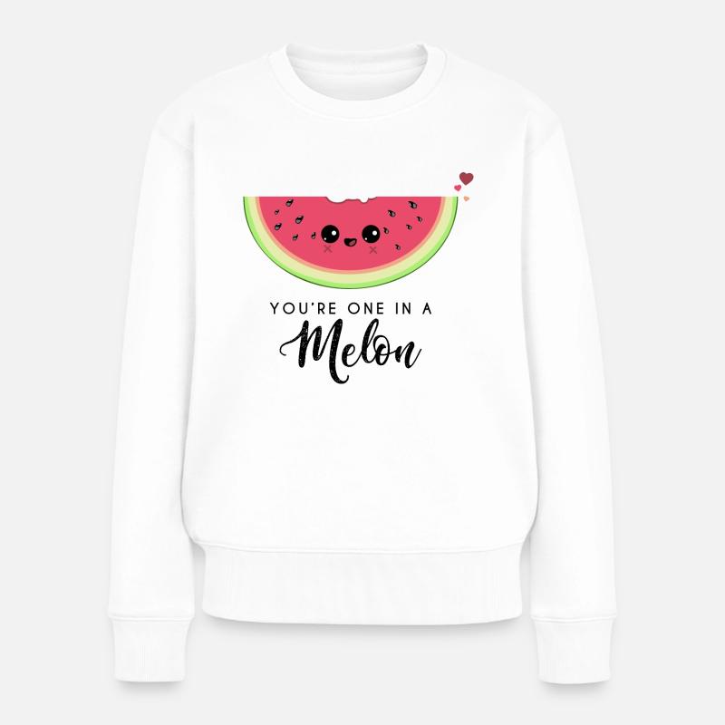 Youre one in a melon -Valentinstag Muttertag Liebe - Frauen Premium Bio Pullover - Weiß