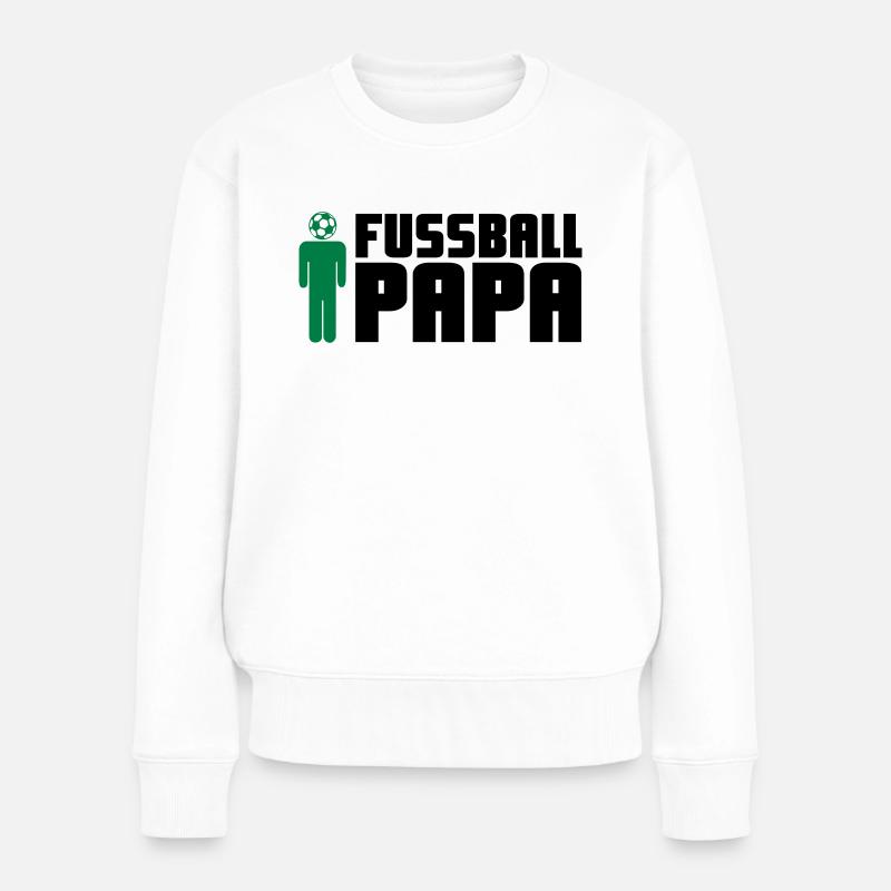 Fußball Papa - Frauen Premium Bio Pullover - Weiß