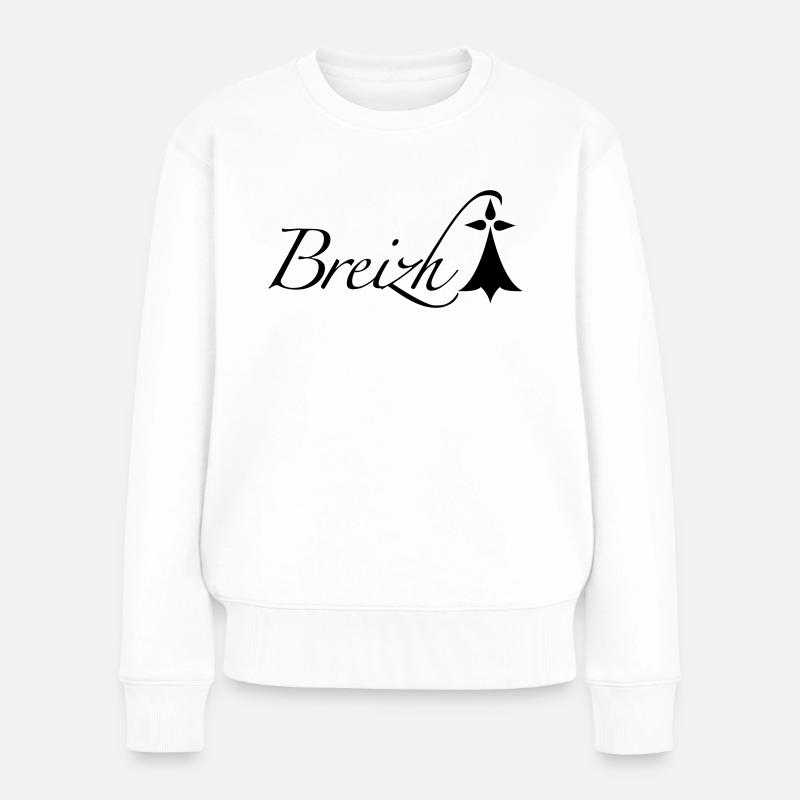 Breizh Bretagne - Pull Premium bio Femme - blanc