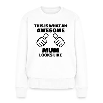 Mutter - Frauen Premium Bio Pullover - Weiß - Vorne - Julia (174cm)