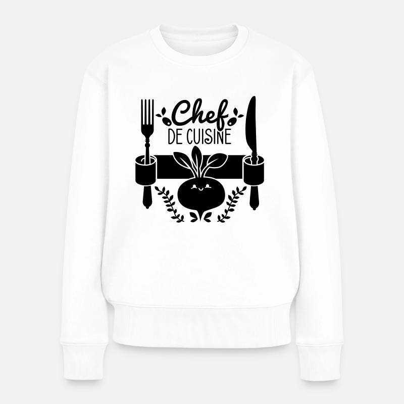Chef de cuisine - Küchenchef - Koch - Köchin - 1C - Frauen Premium Bio Pullover - Weiß