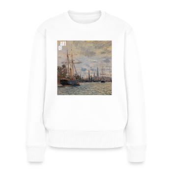 Claude Monet: La Seine à Rouen, 1874. - Pull Premium bio Femme - blanc - Devant - Julia (174cm)