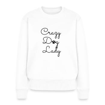 Dame de chien fou - Pull Premium bio Femme - blanc - Devant - Julia (174cm)