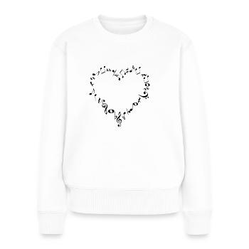 Music notes - Women's Premium Organic Jumper - white - Front - Julia (174cm)