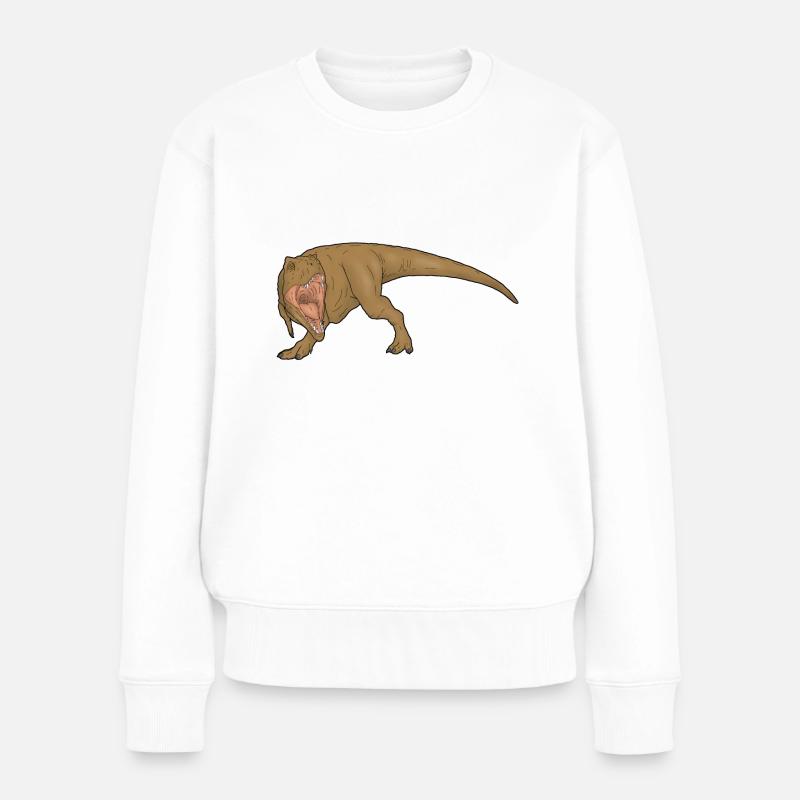 Style de bande dessinée rugissant T-Rex - Pull Premium bio Femme - blanc