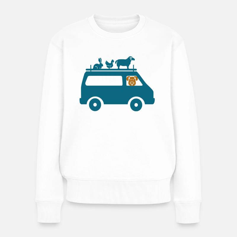Van animaux - Pull Premium bio Femme - blanc