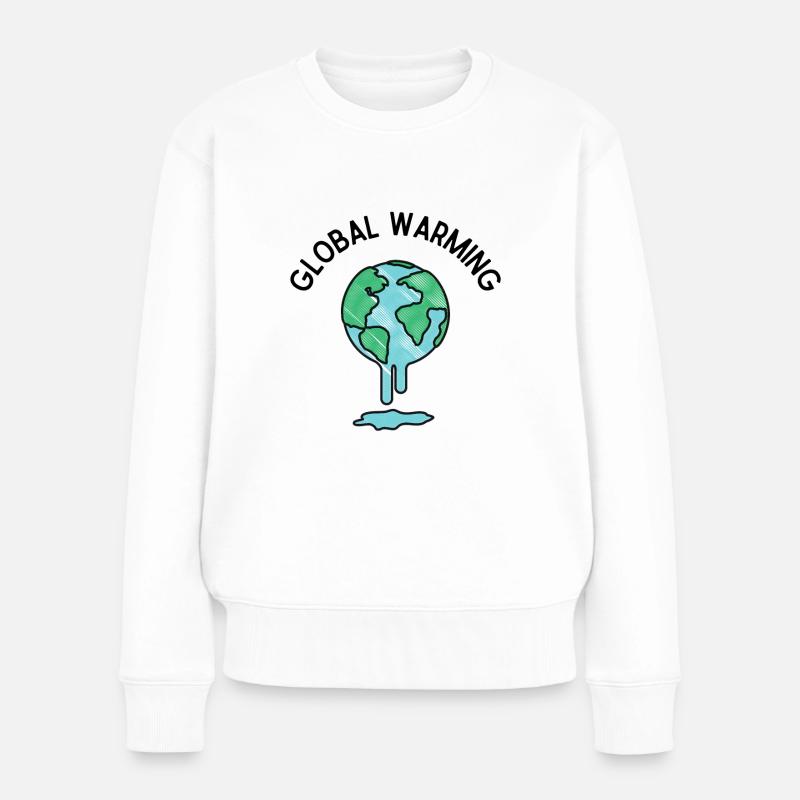 Global Warming - Frauen Premium Bio Pullover - Weiß
