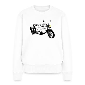 Sidecar de l’Oural avec lampe, le patch pour le fan - Pull Premium bio Femme - blanc - Devant - Julia (174cm)