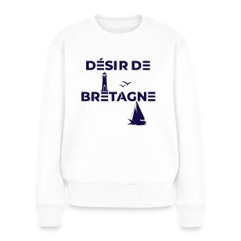 desir de bretagne - Pull Premium bio Femme - blanc - Devant - Julia (174cm)