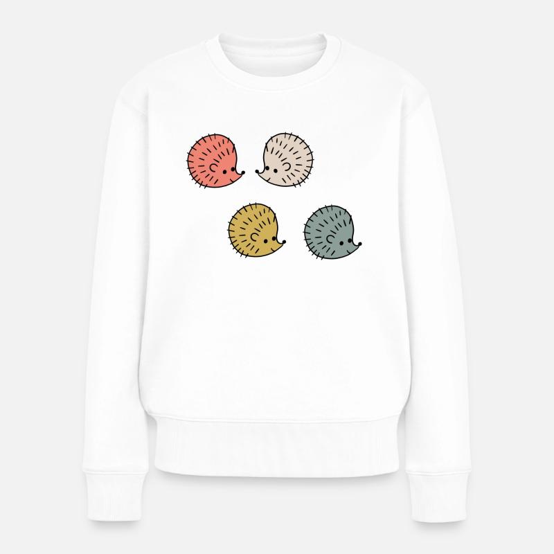 Igel Spaziergang - Frauen Premium Bio Pullover - Weiß