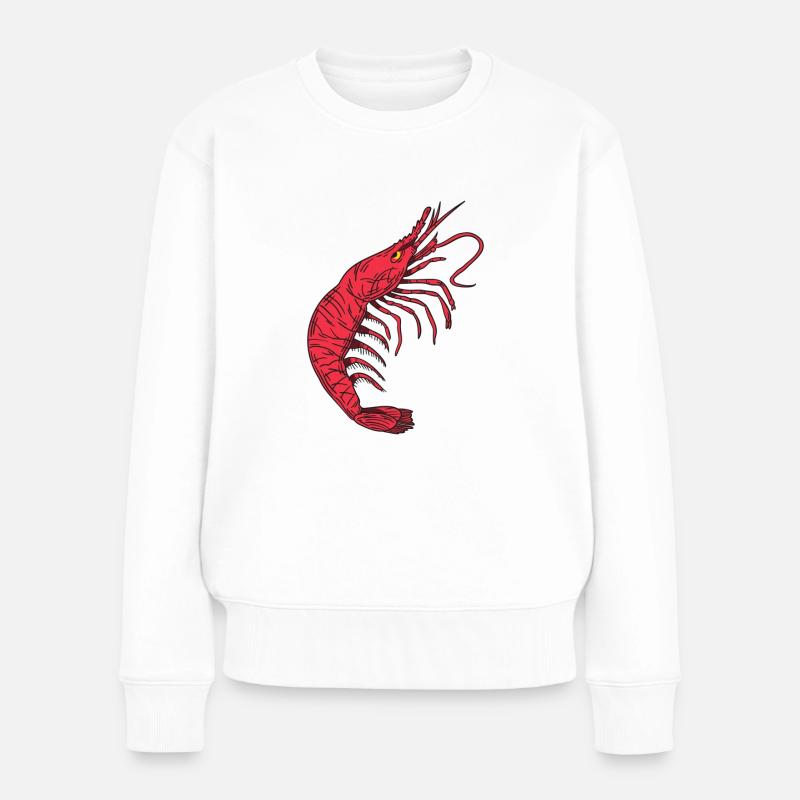 Crevettes Crawfish Crab - Pull Premium bio Femme - blanc