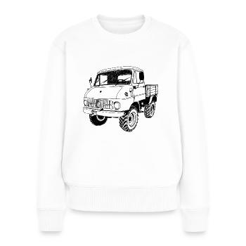 Unimog - Oldtimer - Offroad - Dispositif moteur universel - Pull Premium bio Femme - blanc - Devant - Julia (174cm)