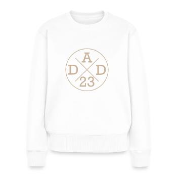 Papa Père DAD 23 Idée cadeau fête des pères - Pull Premium bio Femme - blanc - Devant - Julia (174cm)