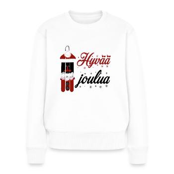 Frohe Weihnachten - Frauen Premium Bio Pullover - Weiß - Vorne - Julia (174cm)