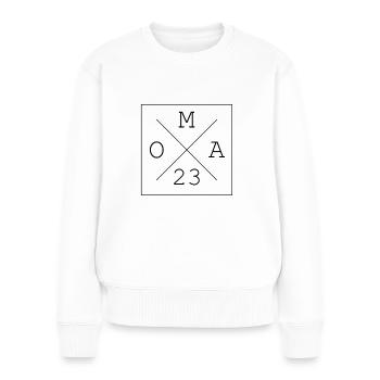 Oma 23 2023 Geschenkidee - Frauen Premium Bio Pullover - Weiß - Vorne - Julia (174cm)