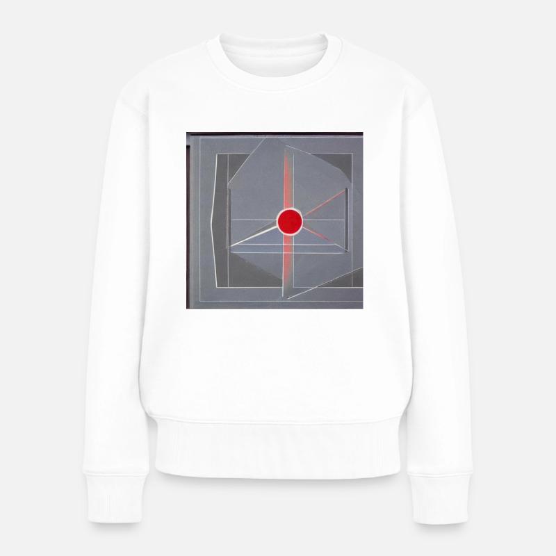 abstrakte Geometrie Hiddin Flg - Frauen Premium Bio Pullover - Weiß