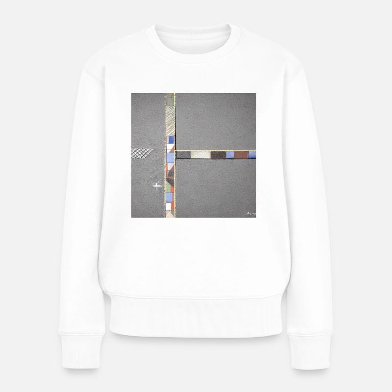 abstrakte GeometrieT 90° - Frauen Premium Bio Pullover - Weiß
