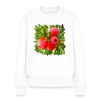 Die Eibe ist ein giftiger heimischer Nadelbaum - Frauen Premium Bio Pullover - Weiß - Vorne - Julia (174cm)