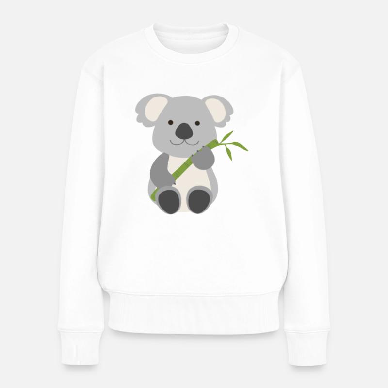 glücklicher Koalabär Koala - Frauen Premium Bio Pullover - Weiß