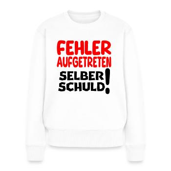 aufgetreten - Frauen Premium Bio Pullover - Weiß - Vorne - Julia (174cm)