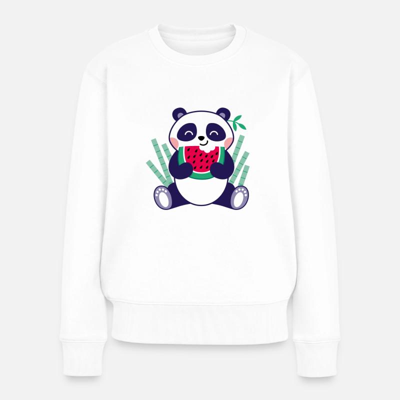 Panda à la pastèque - Pull Premium bio Femme - blanc