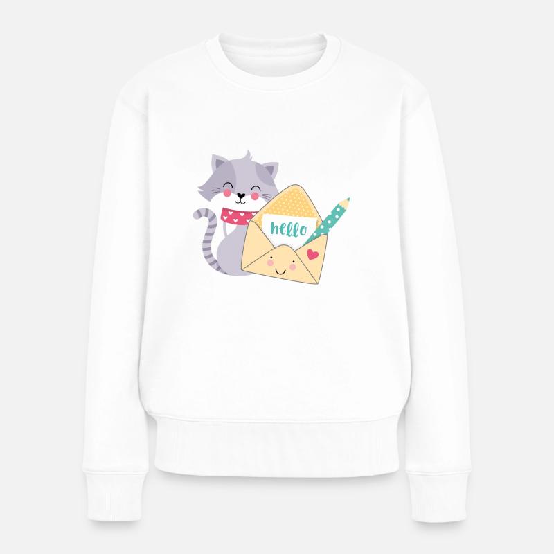 Poste pour chat - Pull Premium bio Femme - blanc