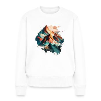 Berge Natur Vektor - Frauen Premium Bio Pullover - Weiß - Vorne - Julia (174cm)