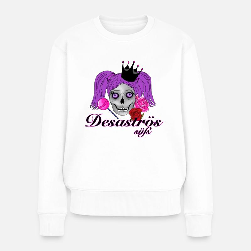 𝔻𝔼𝕊𝔸𝕊𝕋ℝÖ𝕊 𝕾üß - Frauen Premium Bio Pullover - Weiß