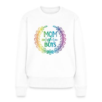 Maman de garçons - Pull Premium bio Femme - blanc - Devant - Julia (174cm)