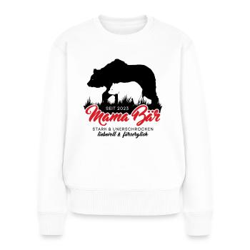 Mama Bär seit 2023 Muttertag Geschenk Weihnachten - Frauen Premium Bio Pullover - Weiß - Vorne - Julia (174cm)