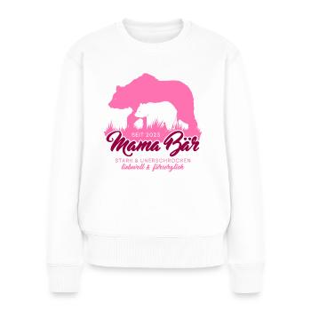 Mama Bär seit 2023 Muttertag Geschenk Weihnachten - Frauen Premium Bio Pullover - Weiß - Vorne - Julia (174cm)