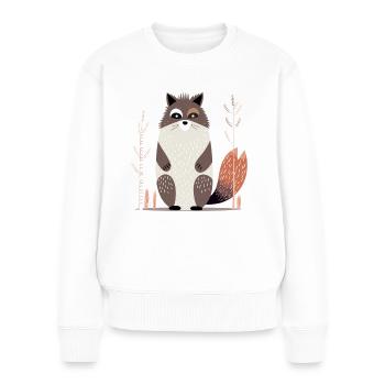 Kleiner Waschbär - Frauen Premium Bio Pullover - Weiß - Vorne - Julia (174cm)